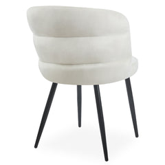 Lot de 2 chaises matelassées Codac velours crème