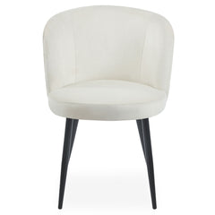 Lot de 2 chaises matelassées Codac velours crème