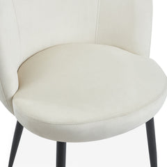 Lot de 2 chaises matelassées Codac velours crème