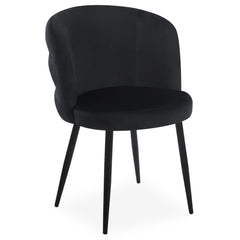 Lot de 2 chaises matelassées Codac en velours noir