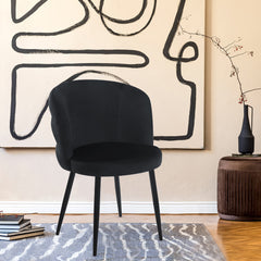 Lot de 2 chaises matelassées Codac en velours noir