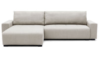 Canapé d'angle convertible en tissu beige