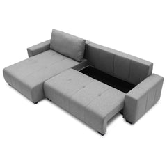 Canapé d'angle convertible Chybel tissu gris