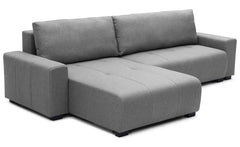 Canapé d'angle convertible Chybel tissu gris
