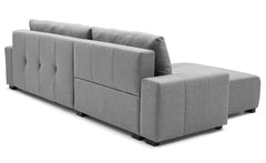 Canapé d'angle convertible Chybel tissu gris
