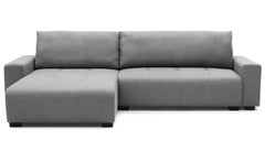 Canapé d'angle convertible Chybel tissu gris