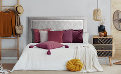 Tête de lit Meghan 140cm Velours Argent