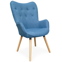 Fauteuil scandinave Melody Tissu Bleu