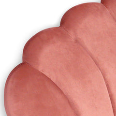 Tête de lit en velours rose 140 cm matelassée