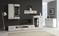 Meuble à étagères avec porte Biancom L38xH110cm Blanc brillant