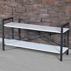 Meuble TV style industriel Marcadet 120cm Blanc
