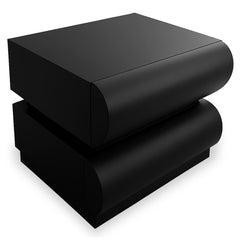 Table de chevet Cluedo avec 2 tiroirs arrondis L45cm noir
