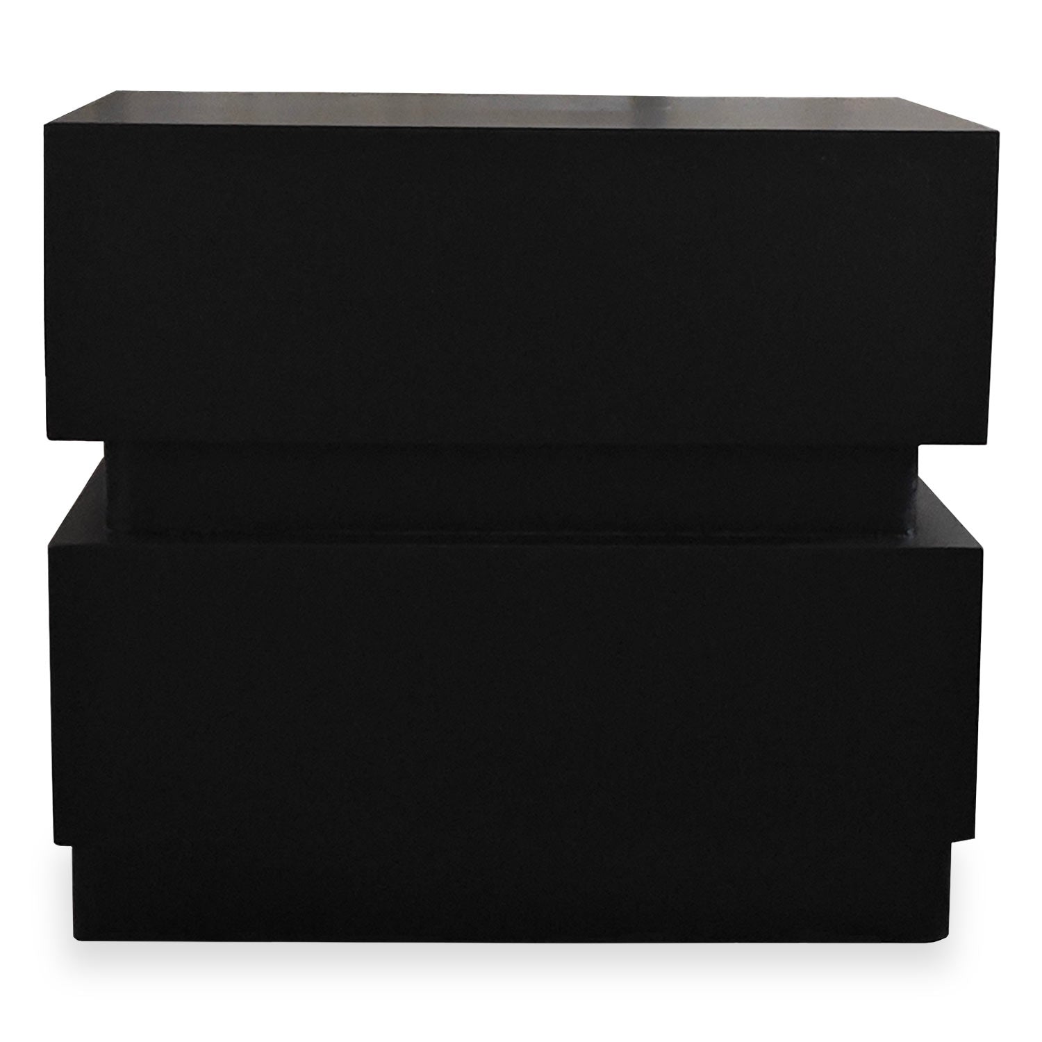 Table de chevet avec 2 tiroirs arrondis L45cm Mezade Noir