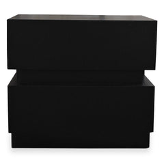 Table de chevet avec 2 tiroirs arrondis L45cm Mezade Noir
