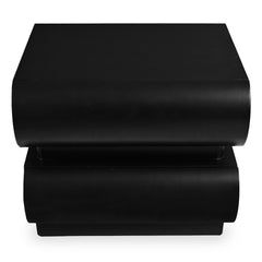 Table de chevet avec 2 tiroirs arrondis L45cm Mezade Noir