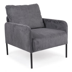 Fauteuil Cerlabo velours côtelé gris foncé