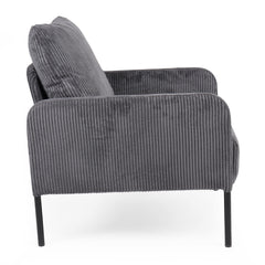 Fauteuil Cerlabo velours côtelé gris foncé