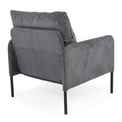 Fauteuil Cerlabo velours côtelé gris foncé