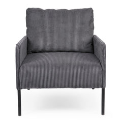Fauteuil Cerlabo velours côtelé gris foncé