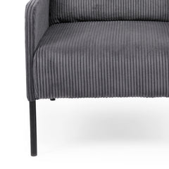 Fauteuil Cerlabo velours côtelé gris foncé