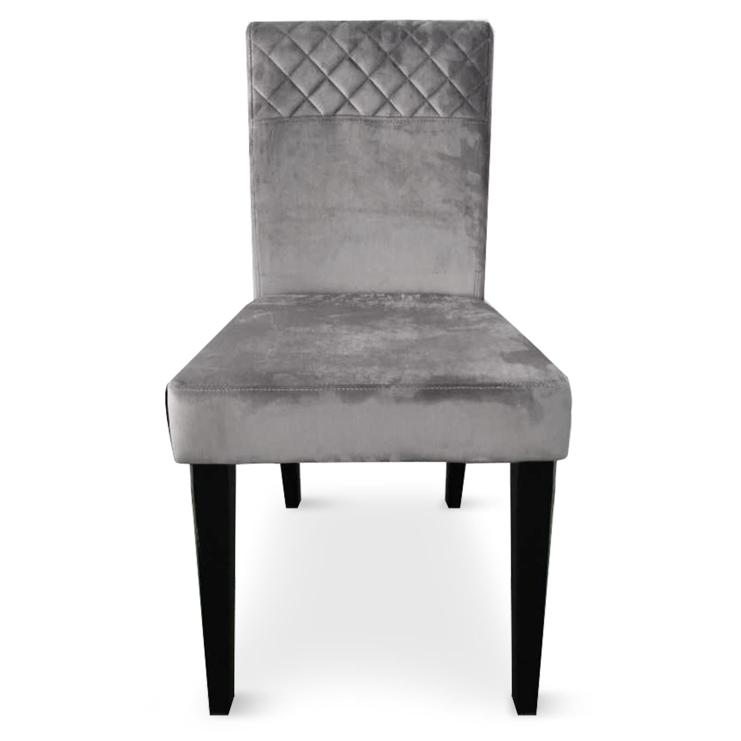 Lot de 4 chaises matelassées Milo Velours Argent
