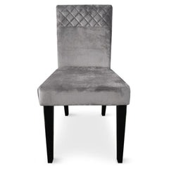 Lot de 4 chaises matelassées Milo Velours Argent
