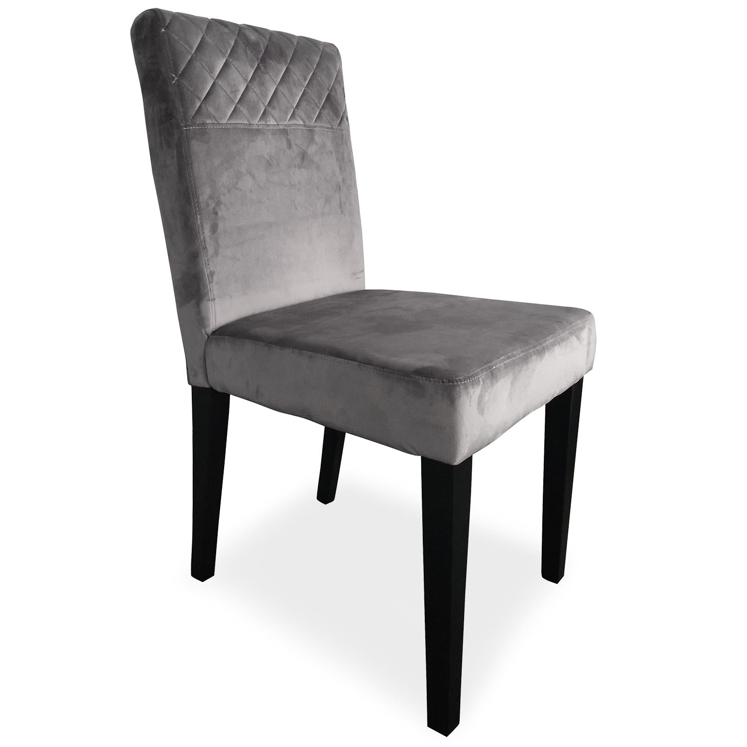 Lot de 4 chaises matelassées Milo Velours Argent
