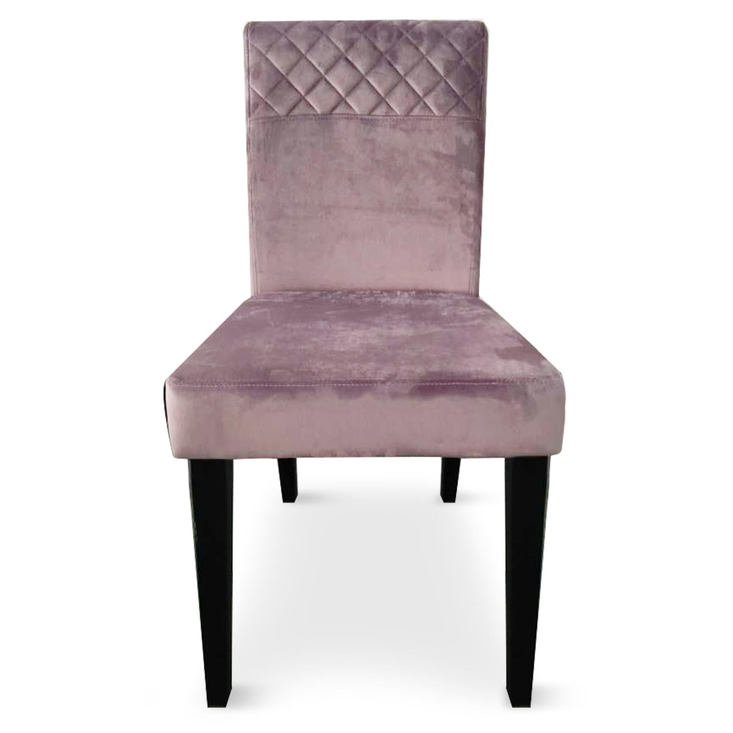 Lot de 8 chaises matelassées Milo Velours Rose