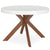 Table ronde extensible en blanc avec rallonges et pied central