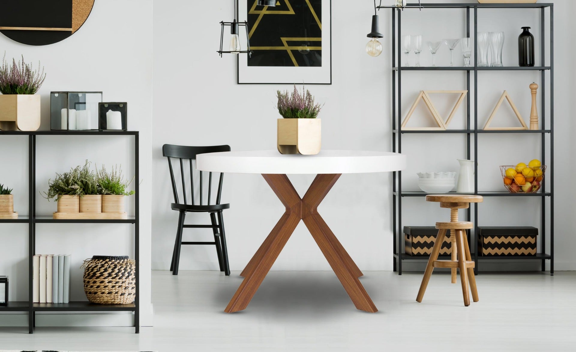 Table ronde extensible Myriade Blanc