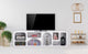 Buffet bas en résine blanc texturé L160cm style troglodyte