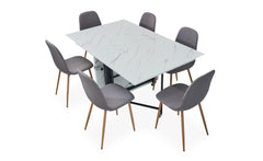Table console Cesae extensible 300 cm effet marbre blanc