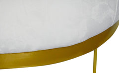 Chaise en velours Awaky blanc avec pieds en or