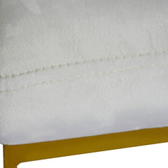 Chaise en velours Awaky blanc avec pieds en or