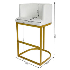 Chaise de bar en simili cuir Awaky noir pieds or