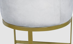 Chaise de bar velours argent pieds or Awaky