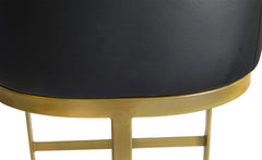 Chaise de bar en simili cuir Awaky noir pieds or