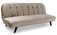 Canapé clic-clac convertible en velours taupe