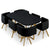 Ensemble table et 6 chaises XL noir et simili noir