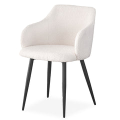 Lot de 2 chaises Paoline Tissu Bouclette Crème