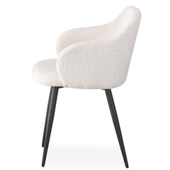 Lot de 2 chaises Paoline Tissu Bouclette Crème
