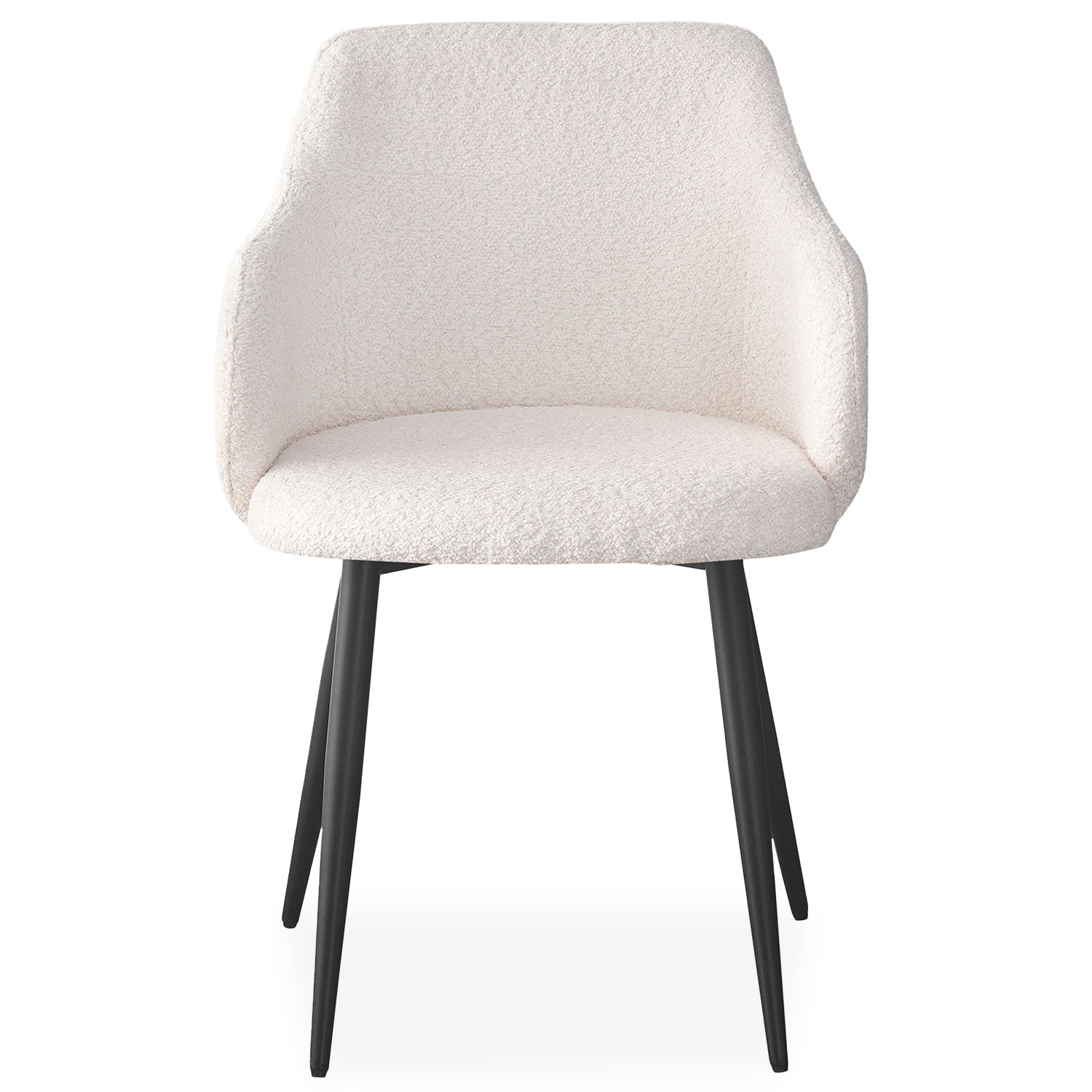 Lot de 2 chaises Paoline Tissu Bouclette Crème