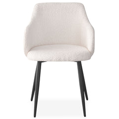 Lot de 4 chaises Paoline Tissu Bouclette Crème