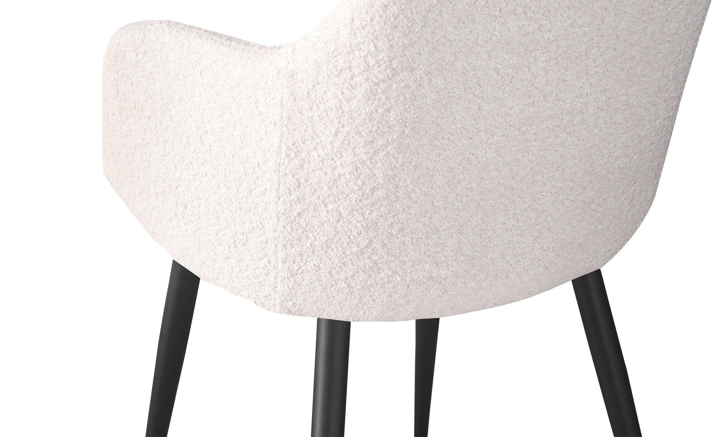 Lot de 2 chaises Paoline Tissu Bouclette Crème