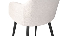 Lot de 2 chaises Paoline Tissu Bouclette Crème