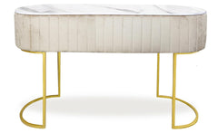 Coiffeuse 1 tiroir en velours beige Awzel