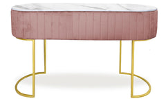 Coiffeuse 1 tiroir Awzel velours rose