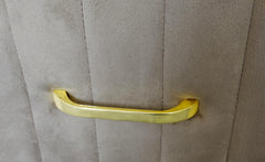 Coiffeuse en velours taupe Awzel avec 1 tiroir