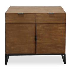 Commode 2 tiroirs et 2 portes battantes Panara Chêne Clair