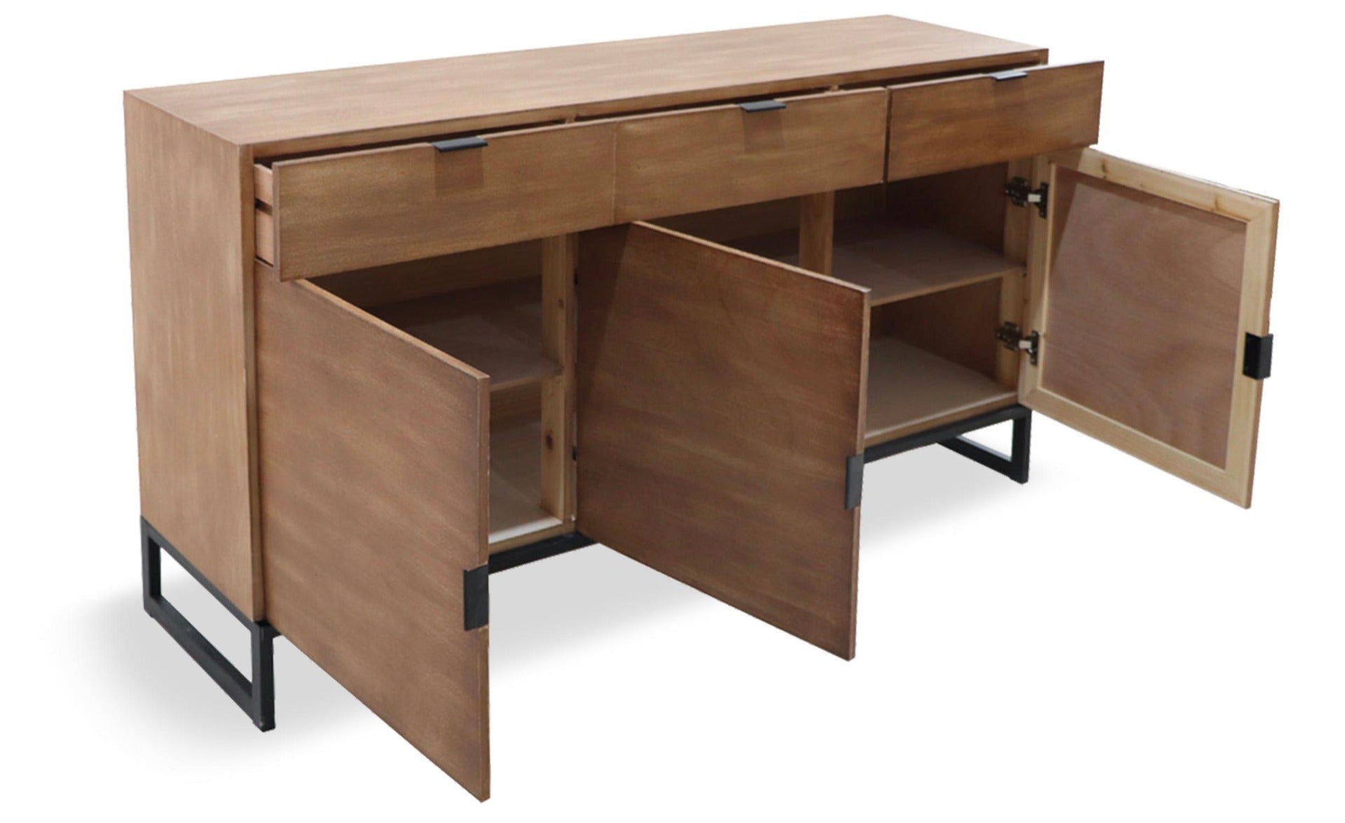 Buffet 3 portes Et 3 Tiroirs Panara Bois Chêne Clair